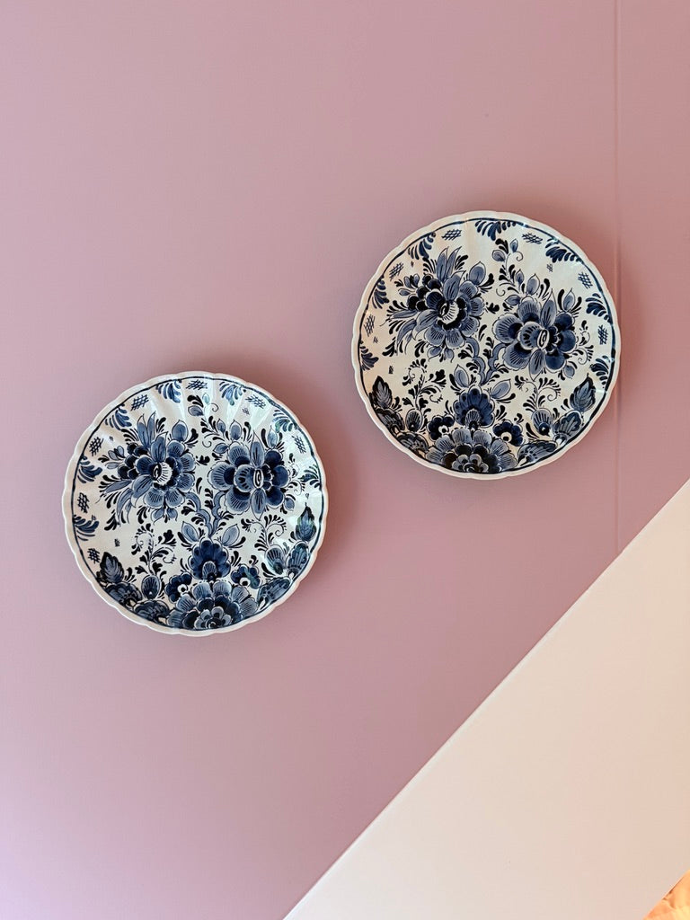 Delfts blauwe wandborden handbeschilderd Delfts blue wallplates handpainted