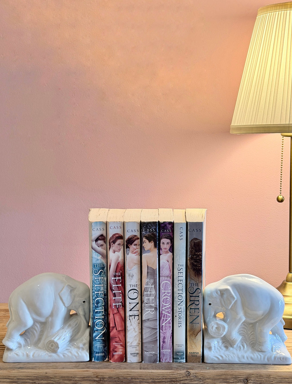Set of vintage ceramic elephant bookends