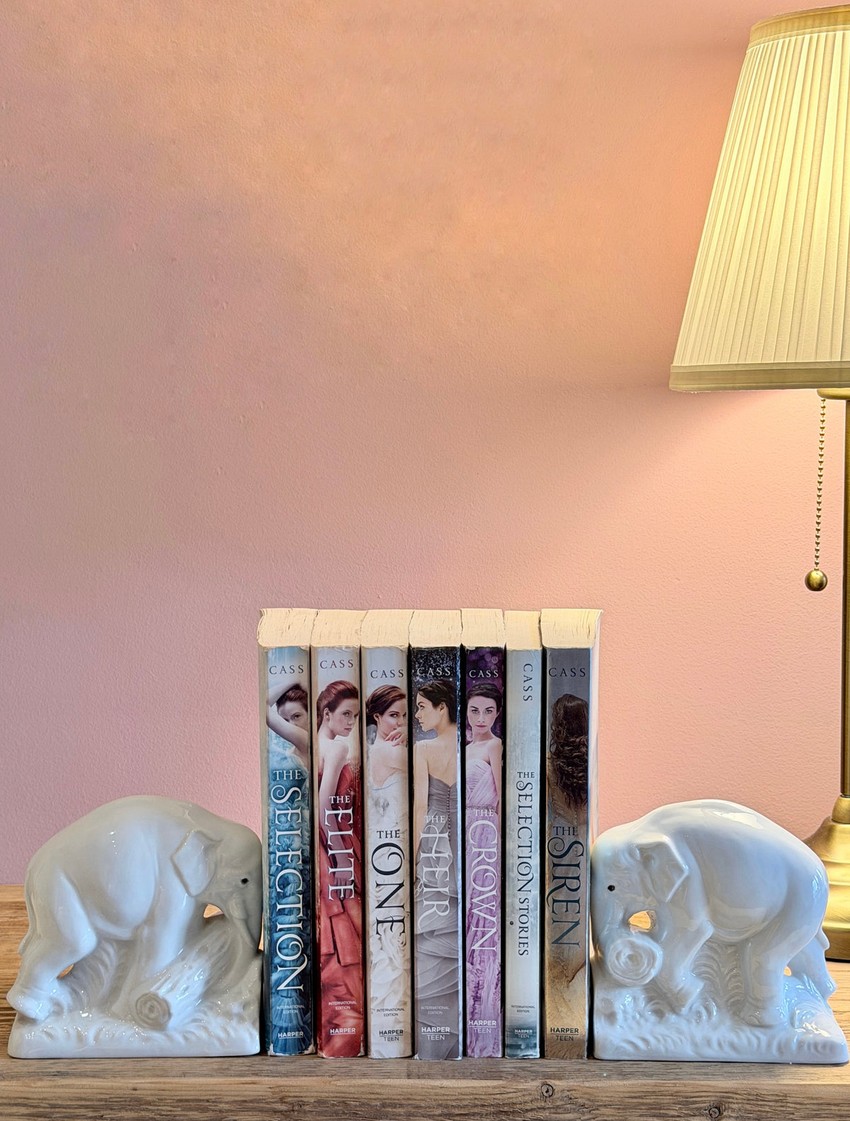 Set of vintage ceramic elephant bookends