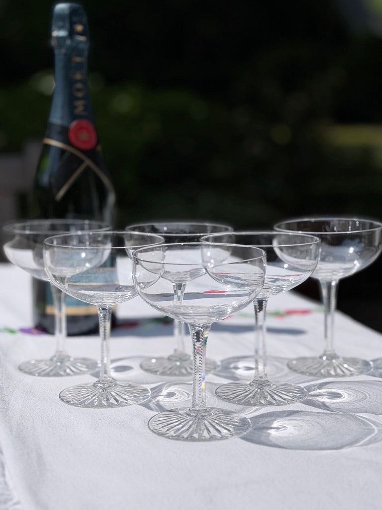 Kristallen champagne coupes - set van 6