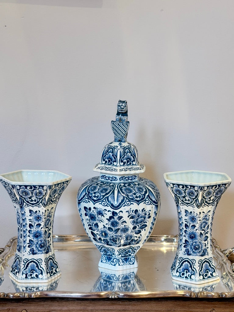 Oud Delft Delfts blauw kaststel 3 delig
