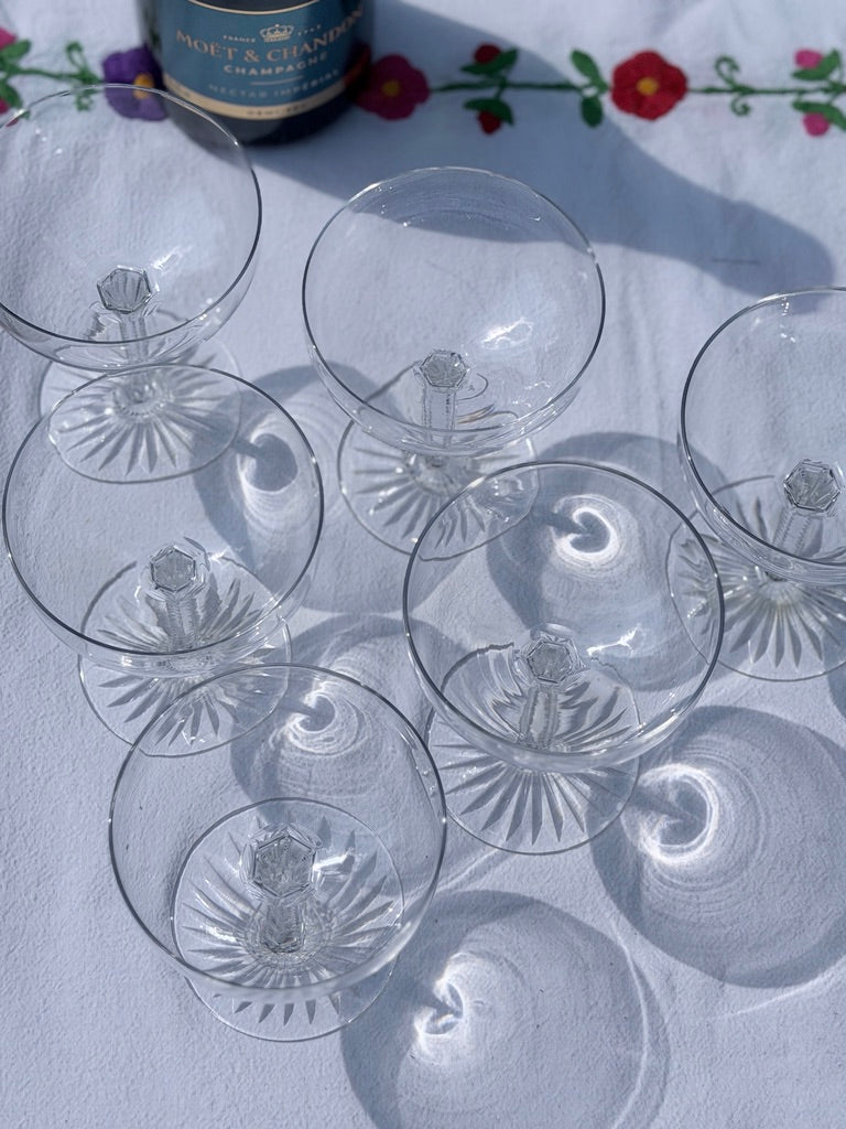 Kristallen champagne coupes - set van 6
