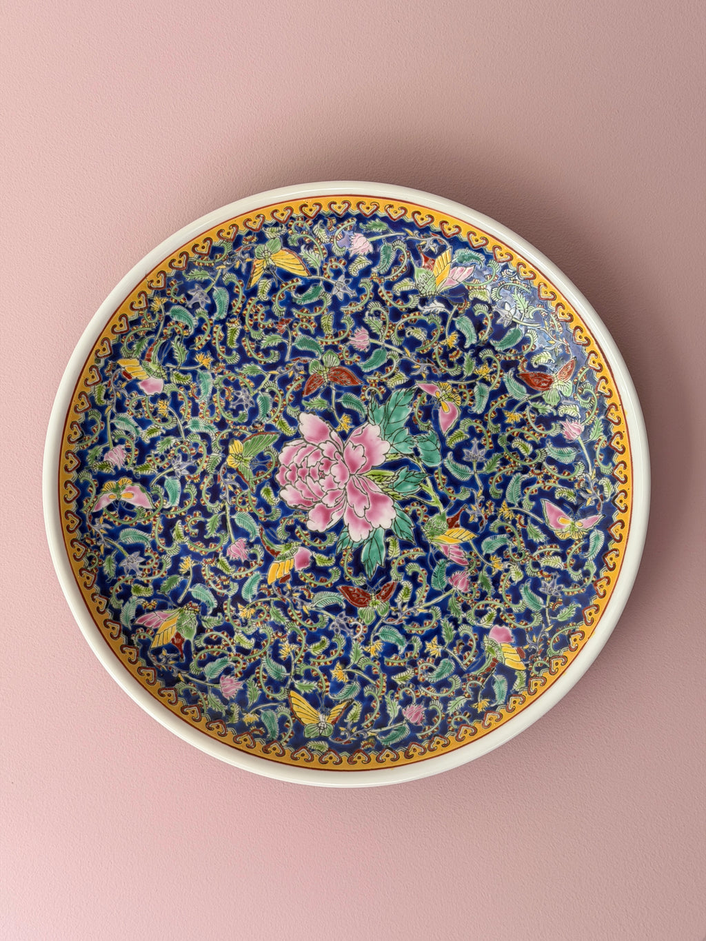 Vintage Chinese Famille Rose stijl wandbord ø31cm