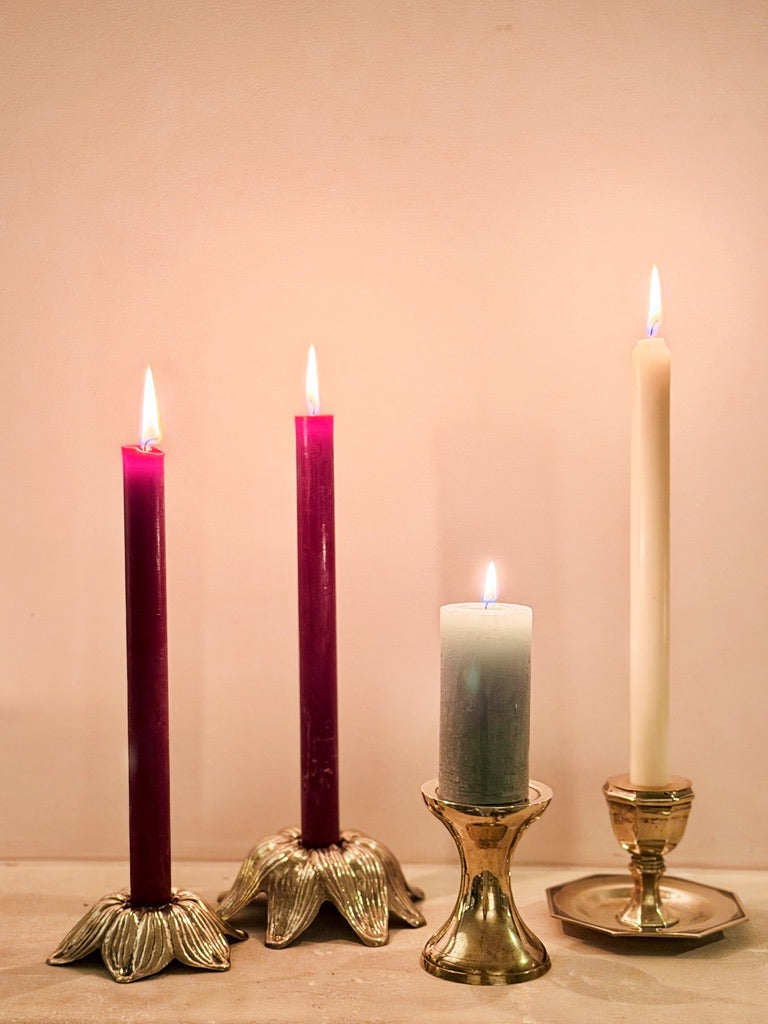 vintage brass candleholders