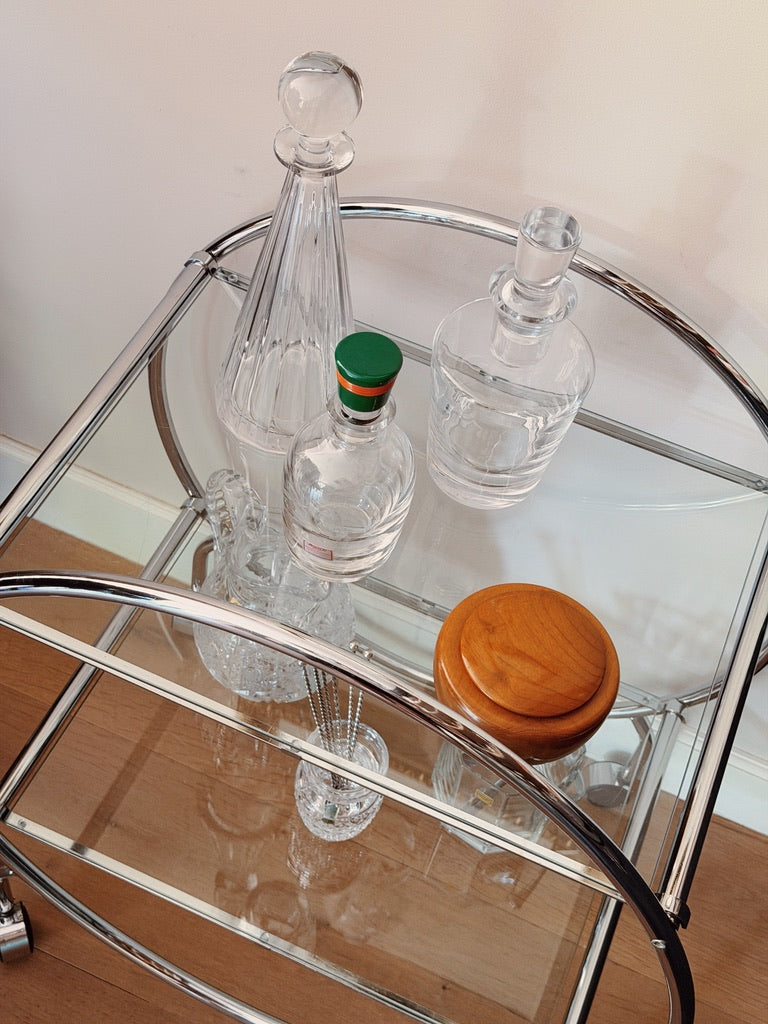 Barcart met verchroomd frame