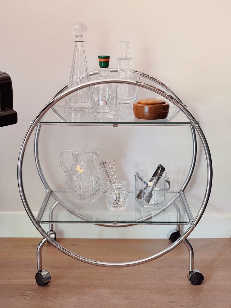 Barcart met verchroomd frame