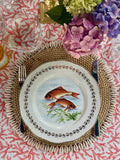 Porcelaine de France dignon fish tableware set 1950-1970