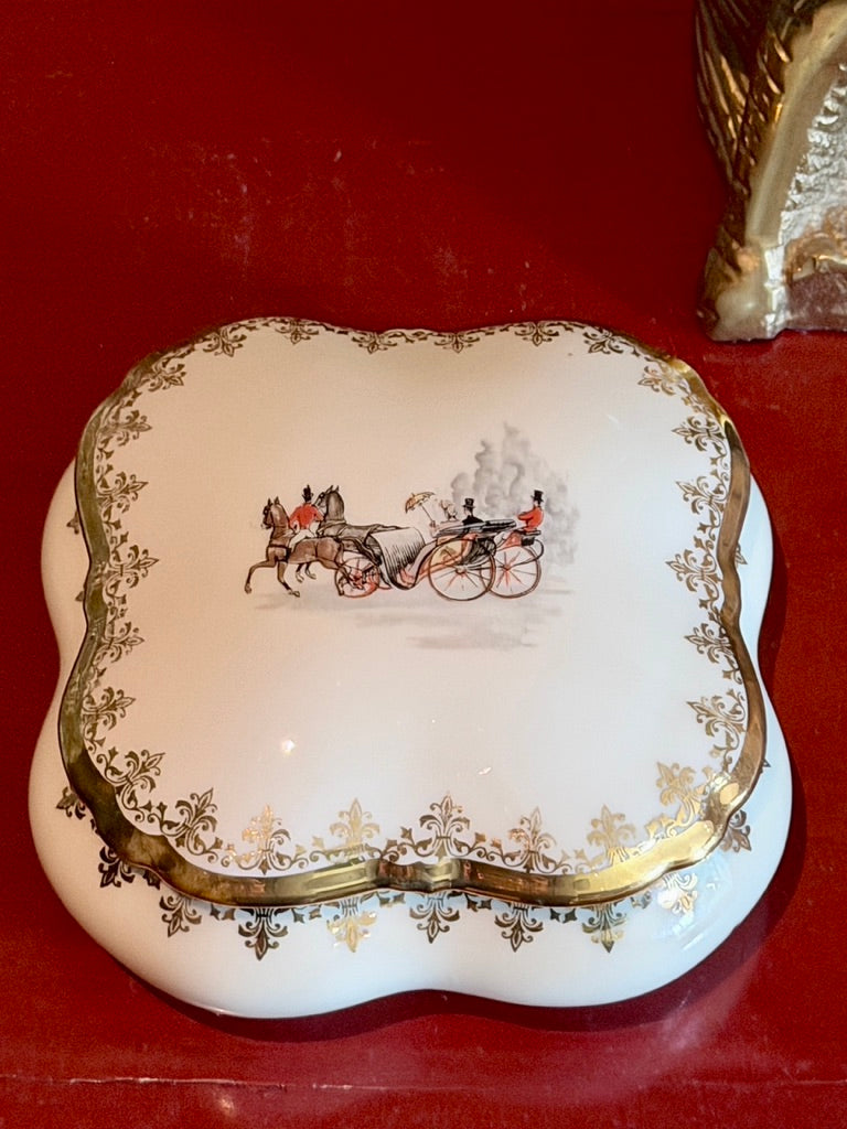 AREOR Paris, Limoges, trinket box, gold trim