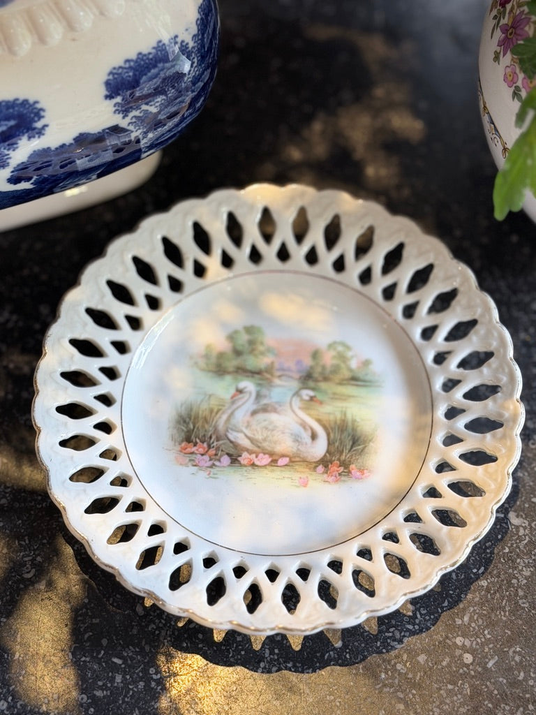 Bordje met zwanen