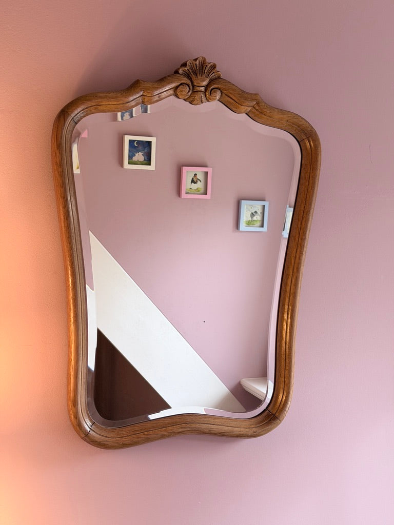 Houten spiegel - facetgeslepen