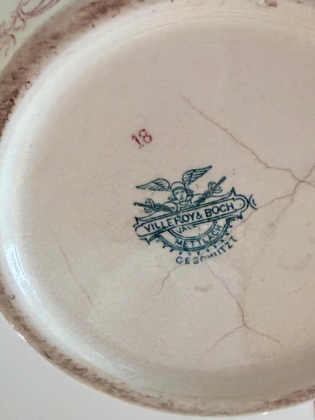 Antieke Villeroy & Boch Mettlach "Valeria" kan